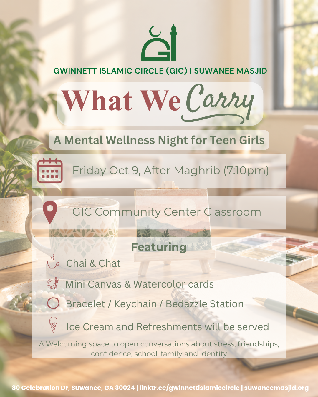 What We Carry: A Mental Wellness Night for Teen Girls