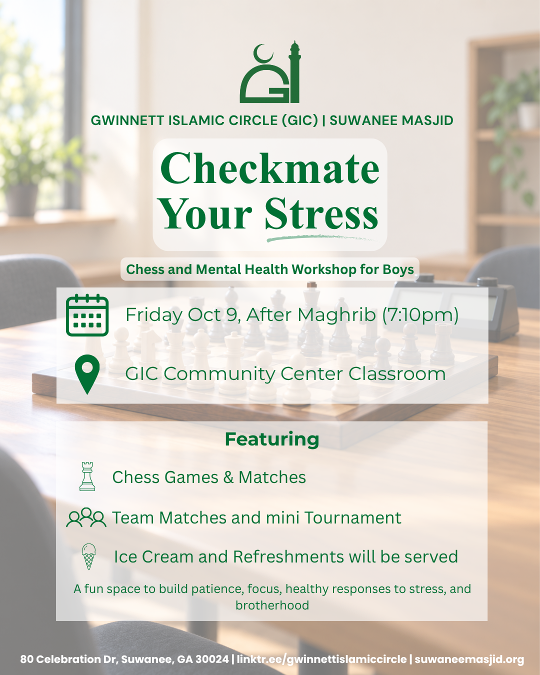 Checkmate Your Stress: Chess and Mental Health Workshop for Boys
